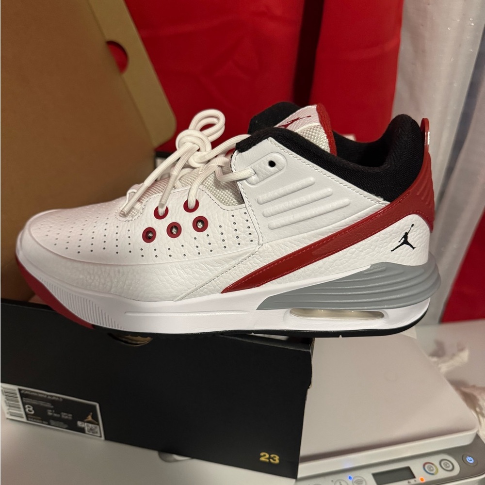 Jordan White and Red Air Sneakers